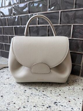 Polene Numero Un Nano Textured Chalk Leather Crossbody Bag - Chalk